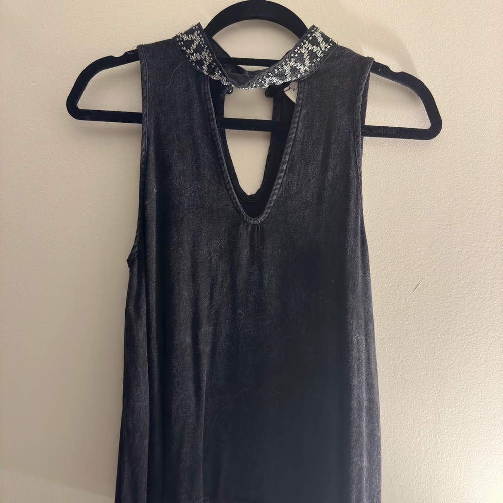 Vintage Havana beaded collar top